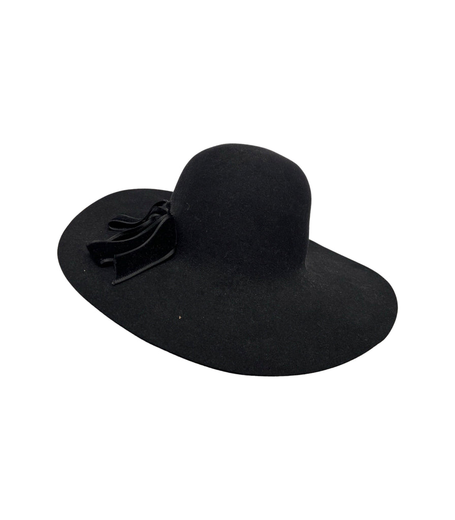 Lanvin Black Felt Ribbon Hat