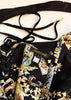 Roberto Cavalli Black Chinoiserie Floral Metallic Print Corset Dress Gown