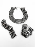 Burberry Blackened Silver Chunky Three Chain Link Necklace