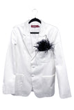 Sies Marjan White Heavy Satin Tuxedo Bianca Jagger Blazer