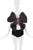 Redemption Black Pink Gemstone Tube Butterfly Top
