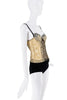 Roberto Cavalli Black Gold Lace Bow Bra Corset top