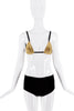 Dolce & Gabbana Gold Crystal Mesh Adjustable Bra Top
