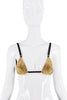 Dolce & Gabbana Gold Crystal Mesh Adjustable Bra Top