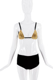 Dolce & Gabbana Gold Crystal Mesh Adjustable Bra Top