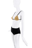 Dolce & Gabbana Gold Crystal Mesh Adjustable Bra Top