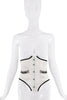 Roberto Cavalli White Black Crystal Bead Waist Corset