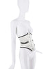 Roberto Cavalli White Black Crystal Bead Waist Corset