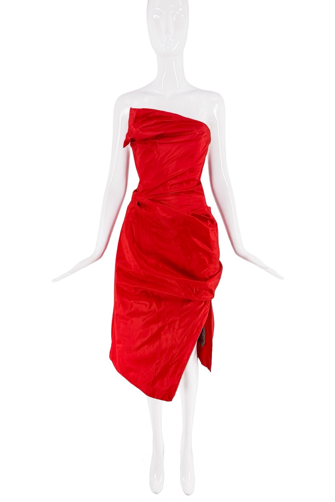 Vivienne Westwood Red Silk Slit Bustier Corset Midi Gown – The Archive X Yana