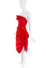 Vivienne Westwood Red Silk Slit Bustier Corset Midi Gown