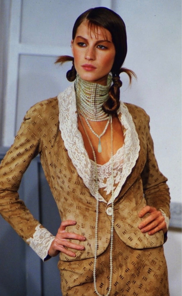 Christian Dior x Galliano Green Jade Maasai Choker Necklace Runway FW1999