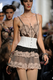 Jean Paul Gaultier x LaPerla Nude Black Lace Mini Dress Spring 2012