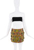 Dolce & Gabbana Green Pink Sequin Embellished Jacquard Mini Skirt SS22