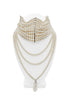 Christian Dior Style Silver Pearl Maasai Long Draped Choker Necklace