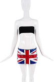 Dolce & Gabbana Blue Red British Flag Sequin Micro Mini Skirt