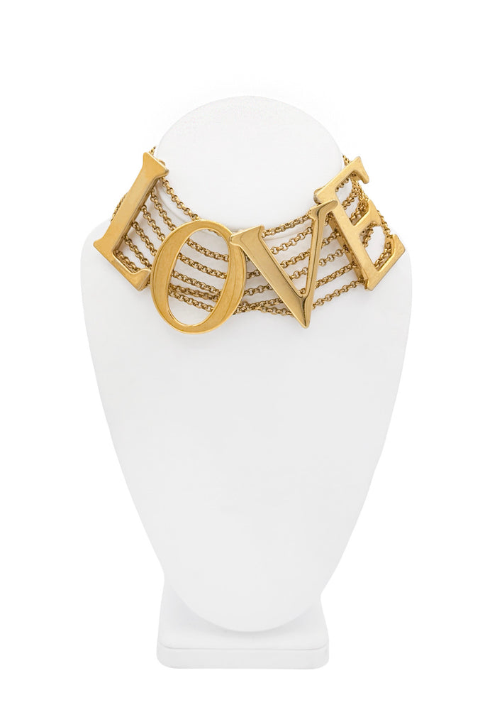 Dolce & Gabbana Gold Large LOVE Chain Choker Necklace
