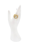 Vintage Gold Crystal Rhinestone Cluster Cocktail Ring