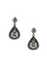Givenchy Blackened Silver Pavé Crystal Embellished Small Teardrop Earrings