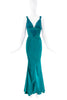 Roberto Cavalli Teal Silk Mermaid Gown
