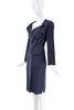 Vivienne Westwood Navy Blue Pinstripe Blazer & Skirt Set Worn by Carrie Bradshaw Drunk At Vogue