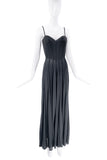 Mugler Black Corseted Mesh Dress Gown