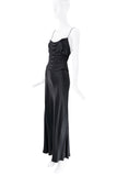 Donna Karan Black Silk Satin Slip Dress Gown