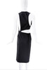 Anthony Vaccarello Black Cut Out Gold Ring Midi Dress