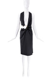 Anthony Vaccarello Black Cut Out Gold Ring Midi Dress
