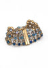 Givenchy Aquamarine, Sapphire Blue and Crystal Gold Chain Bracelet