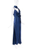Roberto Cavalli Blue Bow Scarf Lion Logo Charm Dress Gown