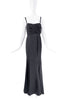 Roberto Cavalli Black Satin Ruched Top Corset Dress Gown