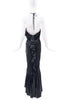 Roberto Cavalli Ruffle Train Backless Gown