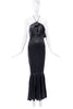 Roberto Cavalli Ruffle Train Backless Gown