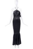 Roberto Cavalli Ruffle Train Backless Gown