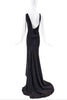DSquared Black Stitched Draped Waterfall Gown