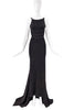 DSquared Black Stitched Draped Waterfall Gown