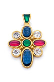 Monet Multi Color Gripoix Maltese Cross Pendent - BOUTIQUE PURCHASE PRICE