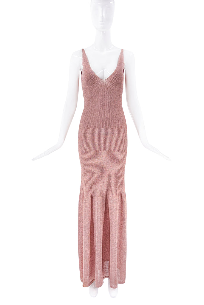 Missoni Pink Lurex Sparkle Bodycon Dress Gown