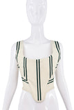 Vivienne Westwood White Green Striped Corset Top Runway SS94