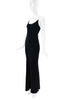 Jean Paul Gaultier Black Velvet Crystal Chain Slip Gown