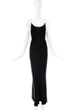Jean Paul Gaultier Black Velvet Crystal Chain Slip Gown