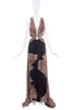 Roberto Cavalli Black and Brown Leopard Print Cut Out Backless Gown