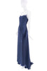 Esteban Cortezar Navy Blue Mesh Slip Dress Gown
