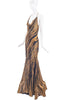 Roberto Cavalli Black & Gold Chain Print Gown
