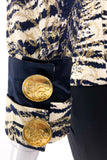 Istante by Gianni Versace Zebra Print Gold Collarless Jacket - BOUTIQUE PURCHASE PRICE
