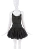 Valentino Black Crystal Embellished Sheer Tulle Tutu Mini Dress