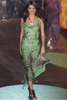 Roberto Cavalli Green Turquoise Geometric Optical Illusion Print Slip Dress Gown Spring 2001