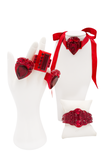 Christian Dior x Galliano Red Lucite Gemstone Logo Cuff Bracelet