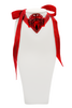 Christian Dior x Galliano Red Lucite Logo Ribbon Collar Necklace