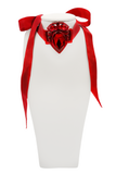 Christian Dior x Galliano Red Lucite Logo Ribbon Collar Necklace